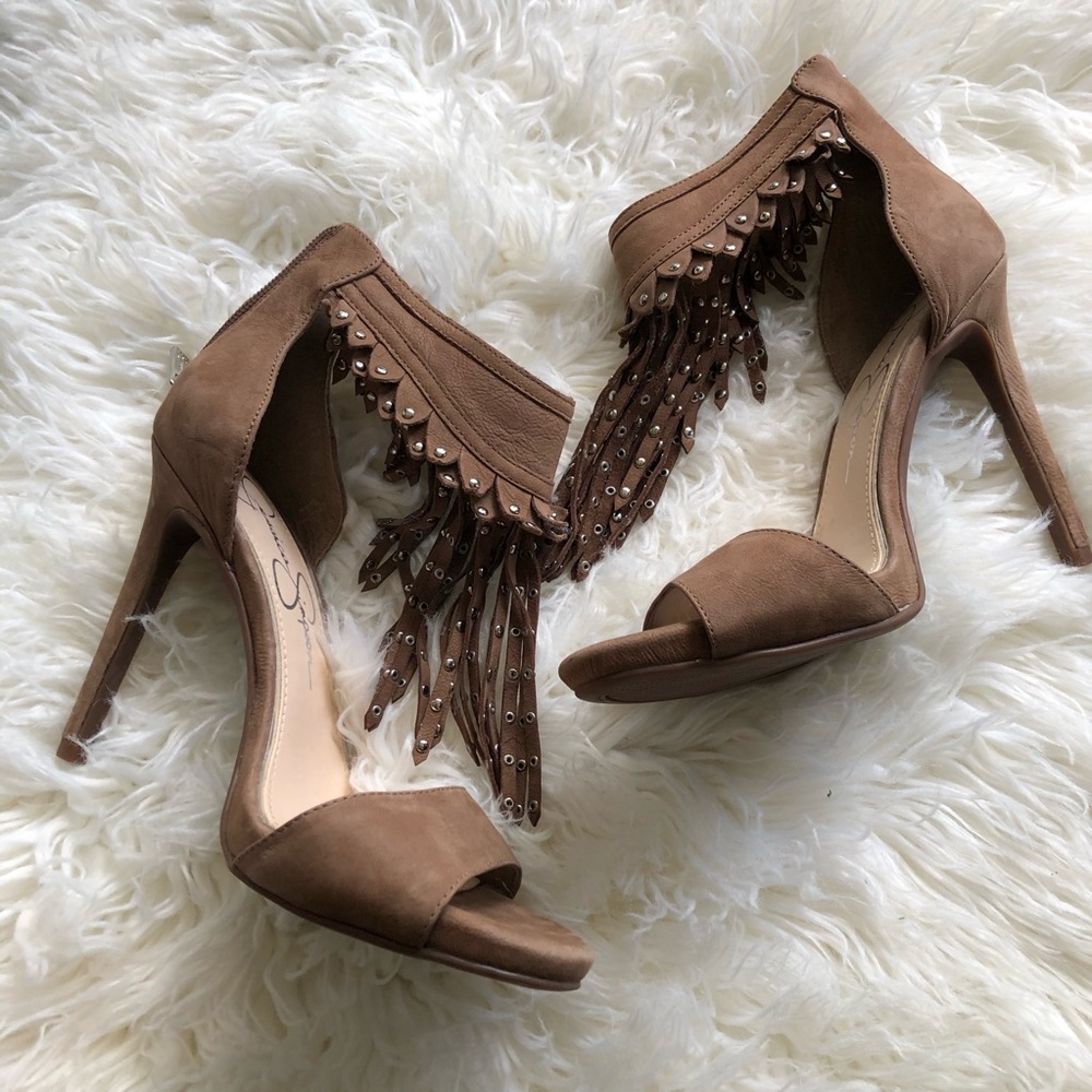 Jessica Simpson Brown Fringe Heels